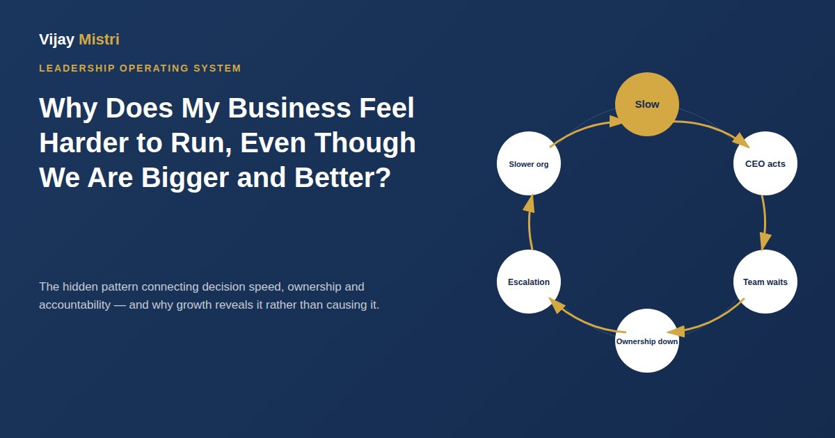 Why Does My Business Feel Harder to Run, Even Though We Are Bigger and Better?